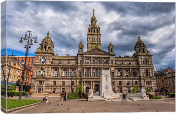 Glasgow City Chambers At George Square In Glasgow Canvas Print by Artur Bogacki