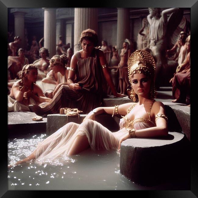 Cleopatra bathing  Framed Print by CC Designs