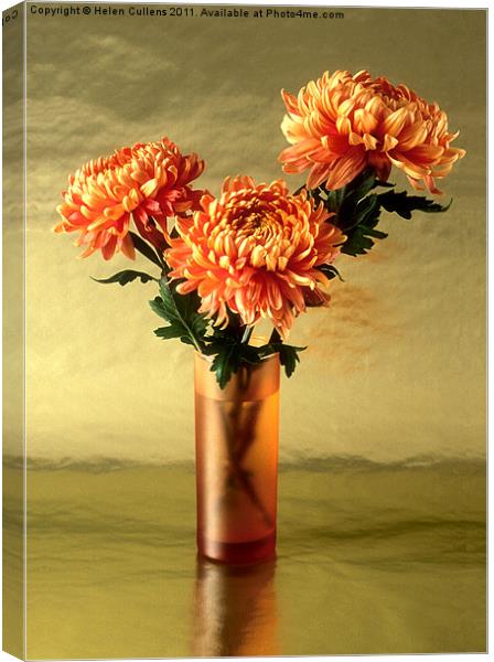 ORANGE AND GOLD Canvas Print by Helen Cullens
