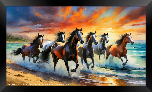 The Wild Horses Framed Print by Mike Shields