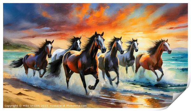 The Wild Horses Print by Mike Shields