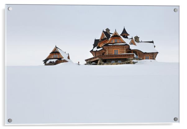  Village in winter Acrylic by Olga Peddi