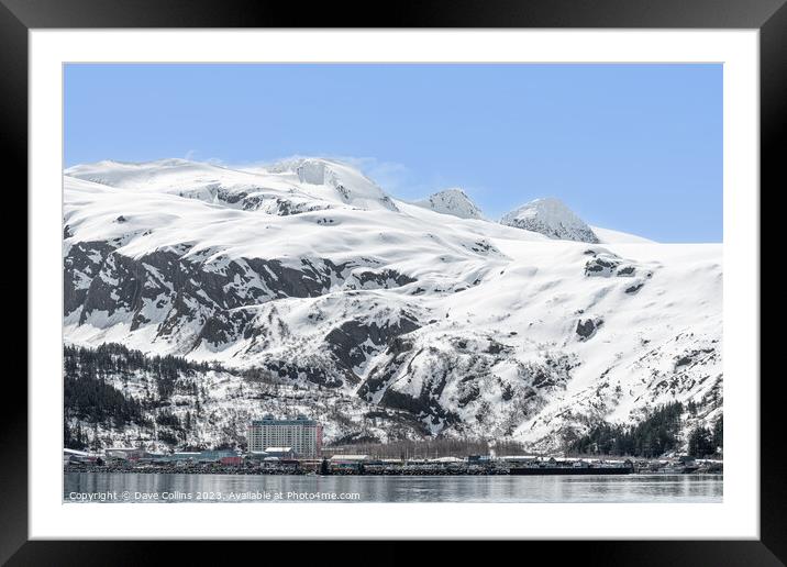 The Begich Towers Condominium building and snow covered mountains behind, Whittier, Alaska, USA Framed Mounted Print by Dave Collins
