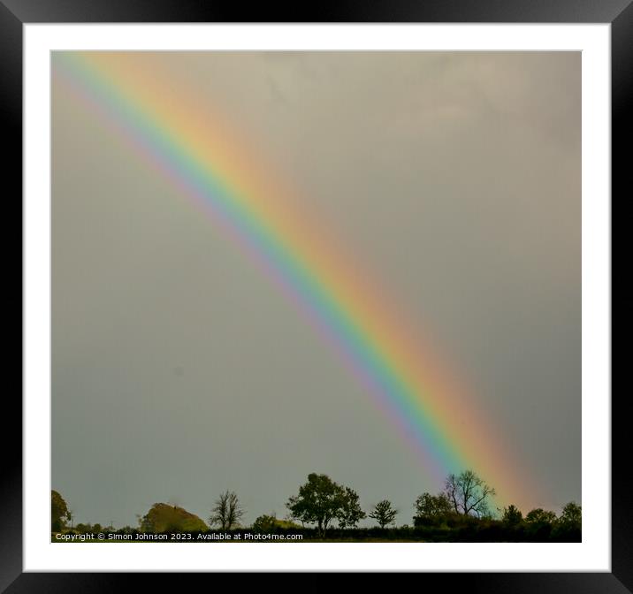 Cotswold rainbow Framed Mounted Print by Simon Johnson