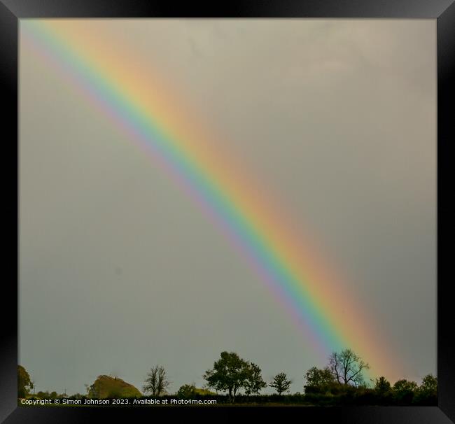 Cotswold rainbow Framed Print by Simon Johnson