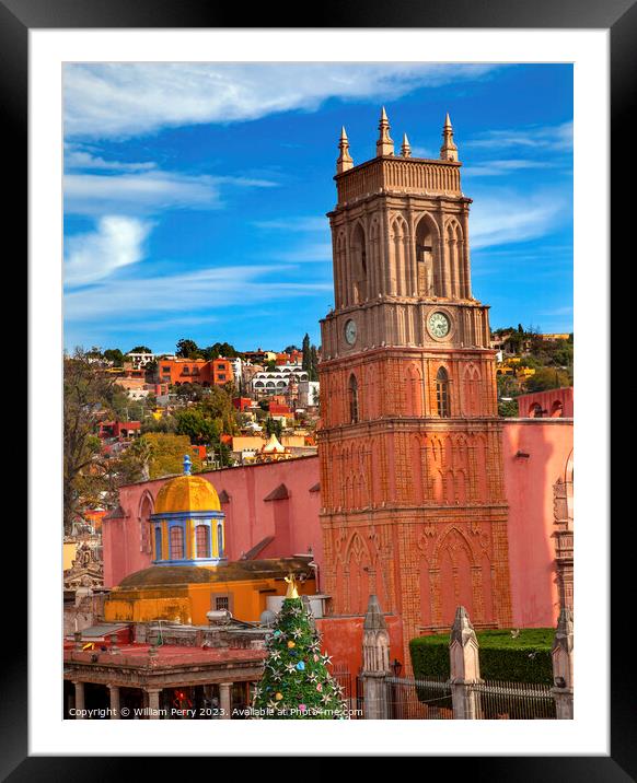 Rafael Church Jardin San Miguel de Allende Mexico Framed Mounted Print by William Perry
