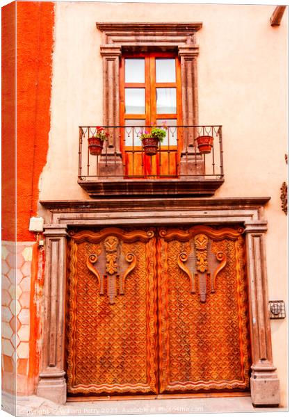 Window Wooden Door San Miguel de Allende Mexico Canvas Print by William Perry