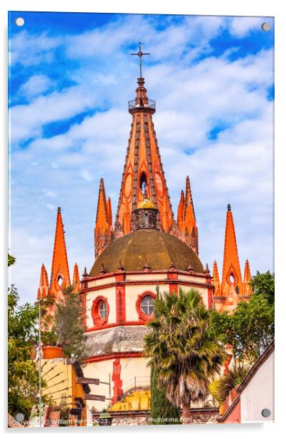 Archangel Church San Miguel de Allende Mexico Acrylic by William Perry