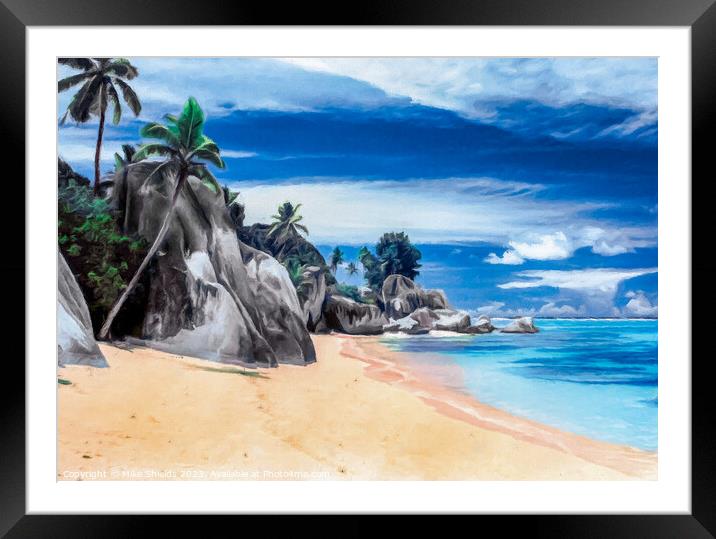 Anse Source d'Argent, Seychelles Framed Mounted Print by Mike Shields