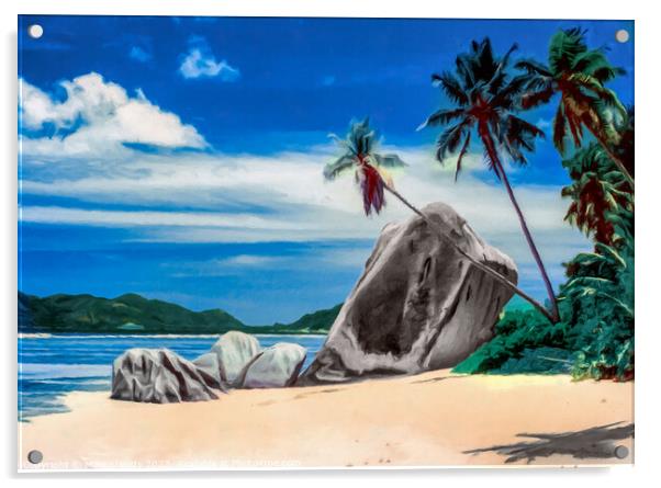 Anse Source d'Argent Acrylic by Mike Shields