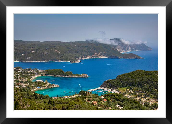 View of Palaiokastritsa beaches on the island of Corfu, Greece. Framed Mounted Print by Olga Peddi