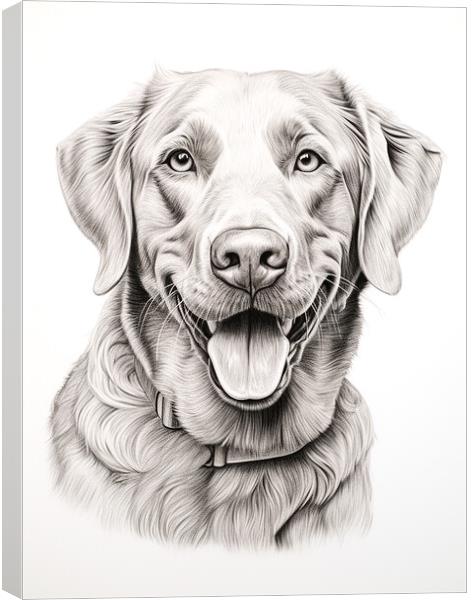 Chesapeake Bay Retriever Pencil Drawing Canvas Print by K9 Art