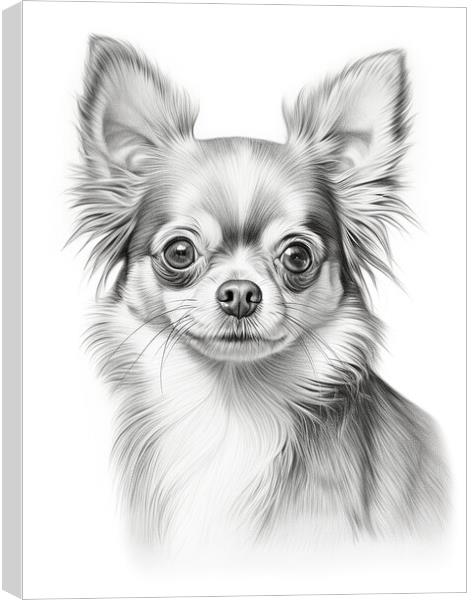 Chihuahua Pencil Drawing Canvas Print by K9 Art