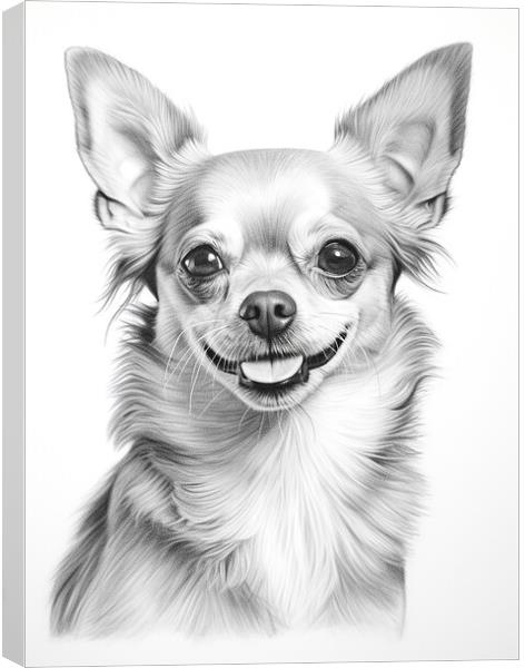 Chihuahua Pencil Drawing Canvas Print by K9 Art