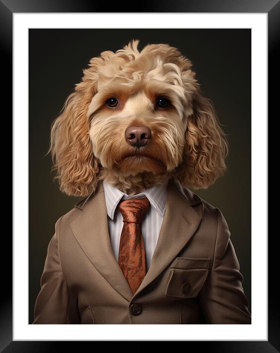 Cockapoo Framed Mounted Print by K9 Art