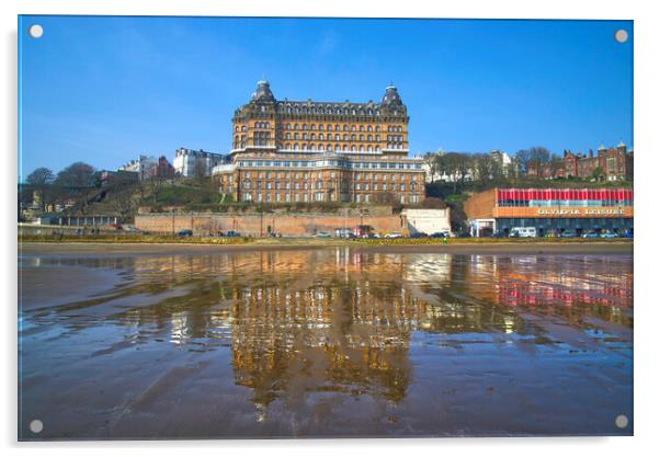 Scarborough Grand Hotel Reflection  Acrylic by Alison Chambers