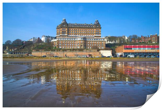 Scarborough Grand Hotel Reflection  Print by Alison Chambers