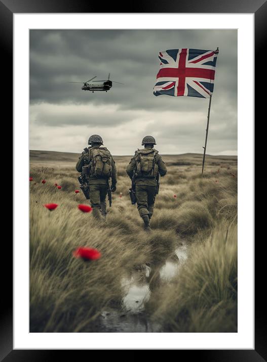 Falklands heroes Framed Mounted Print by J Biggadike