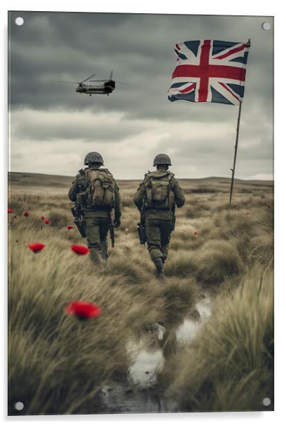 Falklands heroes Acrylic by J Biggadike