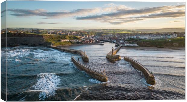 Welcome to Whitby Canvas Print by Apollo Aerial Photography
