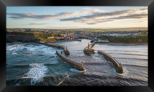 Welcome to Whitby Framed Print by Apollo Aerial Photography