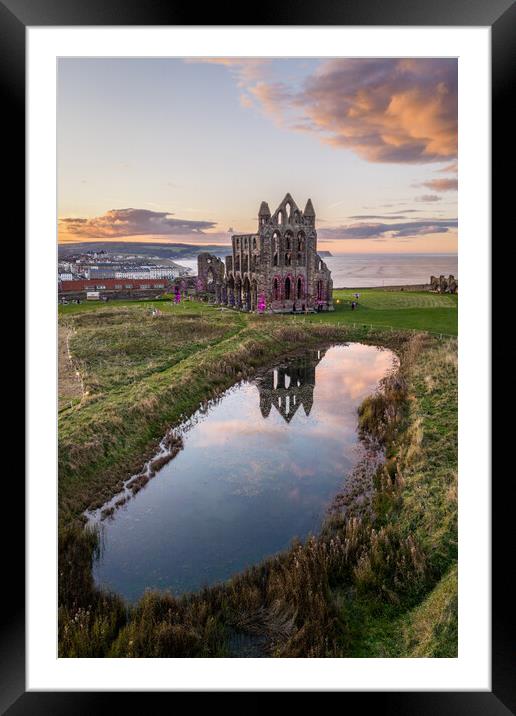 Whitby Abbey Reflections Framed Mounted Print by Apollo Aerial Photography