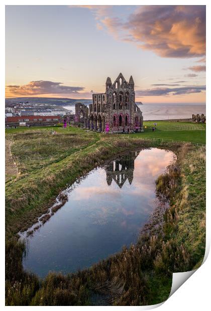 Whitby Abbey Reflections Print by Apollo Aerial Photography