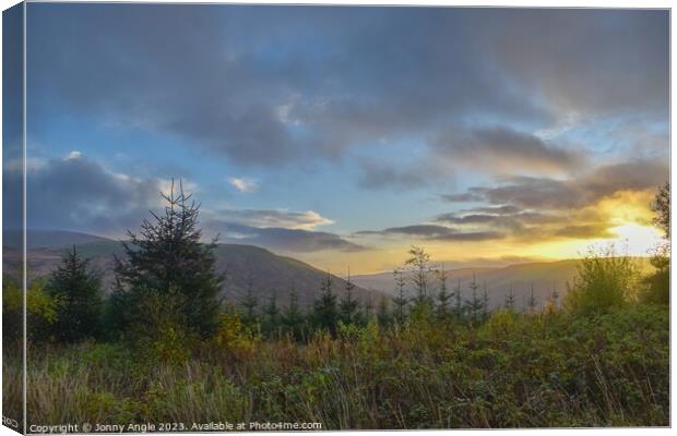 Sunrise over Abercynafon valley on the Brecon Beac Canvas Print by Jonny Angle