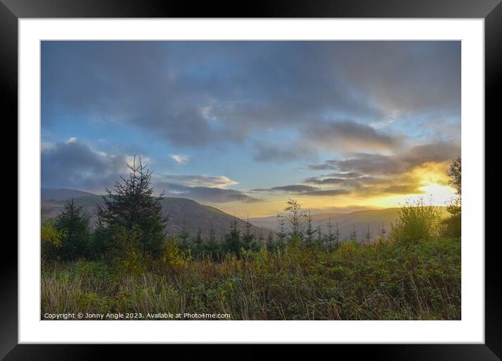 Sunrise over Abercynafon valley on the Brecon Beac Framed Mounted Print by Jonny Angle