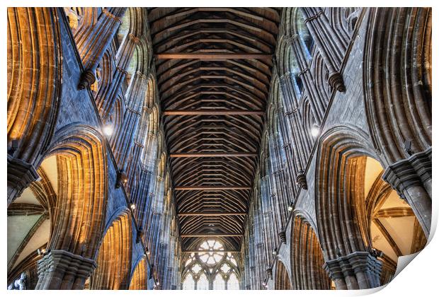 Glasgow Cathedral Interior In Scotland Print by Artur Bogacki
