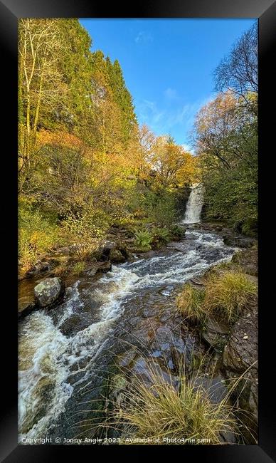 waterfall and flowing river  Framed Print by Jonny Angle