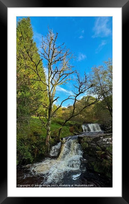 winter tree and waterfall  Framed Mounted Print by Jonny Angle