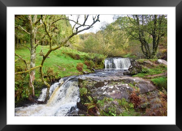 cascade on the Caerfanell river , Brecon Beacons , Framed Mounted Print by Jonny Angle