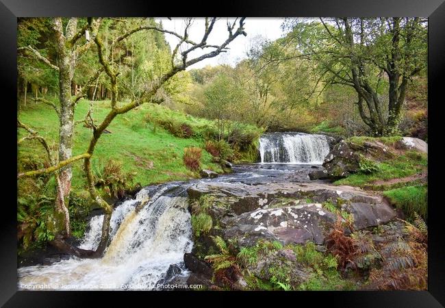 cascade on the Caerfanell river , Brecon Beacons , Framed Print by Jonny Angle