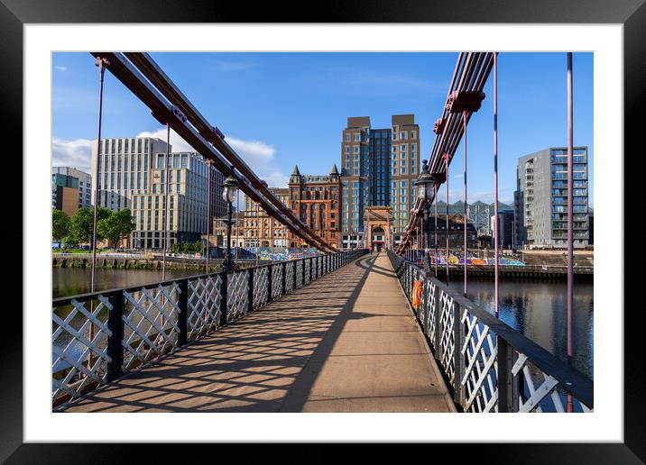 South Portland Street Suspension Bridge In Glasgow Framed Mounted Print by Artur Bogacki