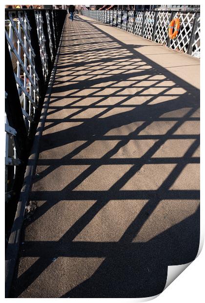Abstract Lattice Pattern Shadow On Glasgow Bridge Print by Artur Bogacki