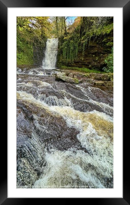 water falling and flowing  Framed Mounted Print by Jonny Angle