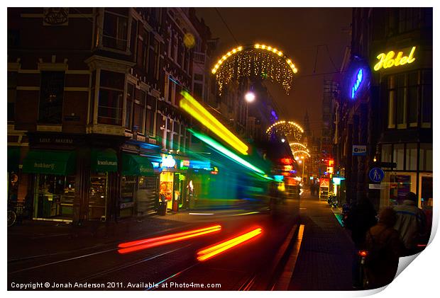 late night tram Print by Jonah Anderson Photography