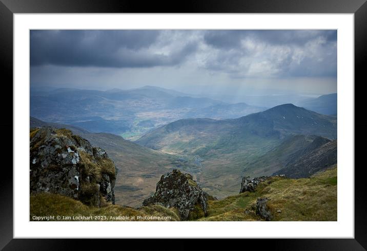 Top of Snowdon Framed Mounted Print by Iain Lockhart