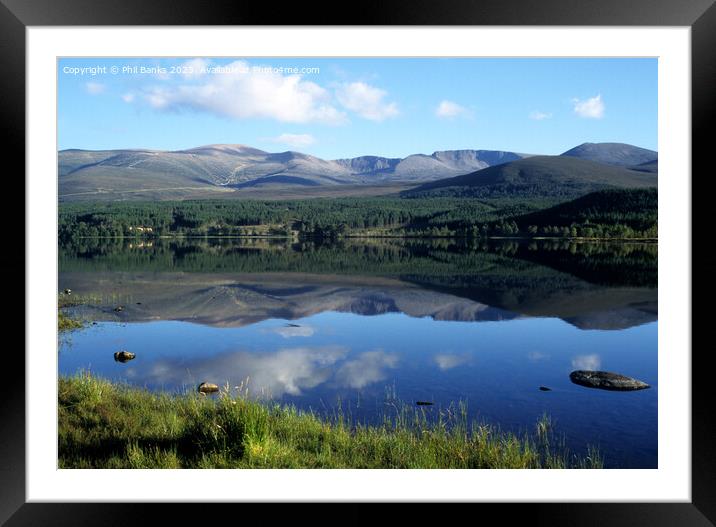 Summer Reflections - Loch Morlich - Cairngorm Moun Framed Mounted Print by Phil Banks