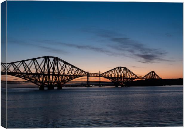 Sunset over the Forth Rail Bridge Canvas Print by Emma Dickson