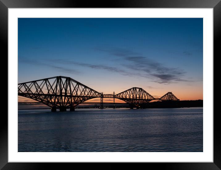 Sunset over the Forth Rail Bridge Framed Mounted Print by Emma Dickson