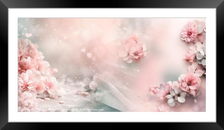 Romantic floral dream  Framed Mounted Print by Jitka Saniova