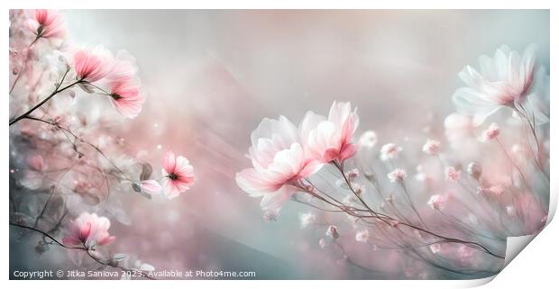 Romantic floral dream  Print by Jitka Saniova