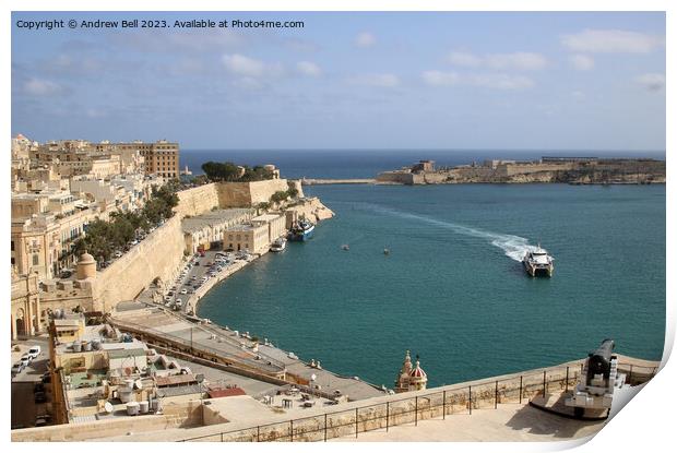 Grand Harbour Valletta Print by Andrew Bell