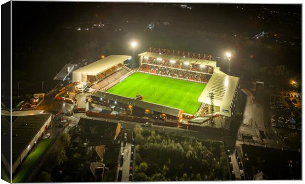 Oakwell Under the Lights Canvas Print by Apollo Aerial Photography