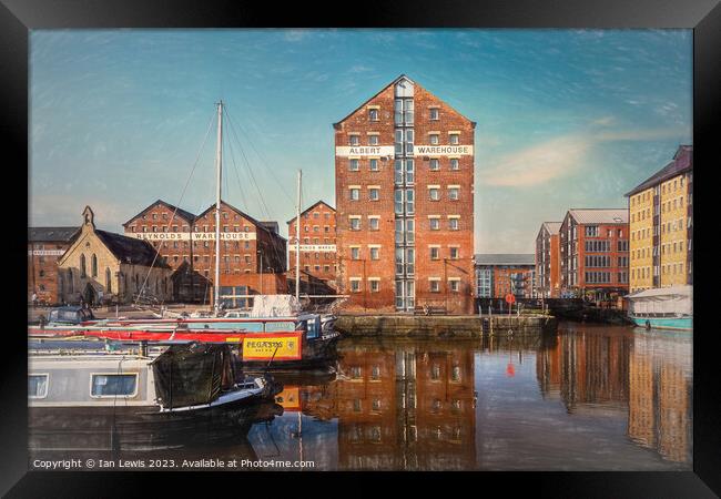 Reflections at Gloucester's Historic Docks Framed Print by Ian Lewis