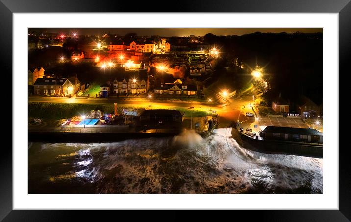 Filey Seafront at Night: Yorkshire coast Framed Mounted Print by Tim Hill