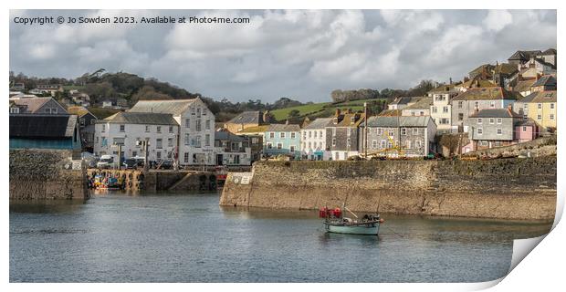 Mevagissey Harbour Print by Jo Sowden