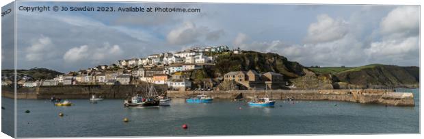Mevagissey Harbour Canvas Print by Jo Sowden